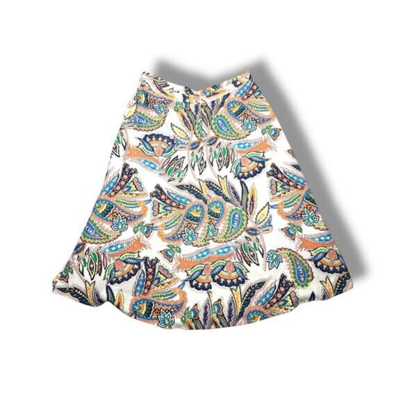 Van Heusen A-Line Paisley Print Skirt Size M Retro Boho High Rise Midi - Picture 2 of 7